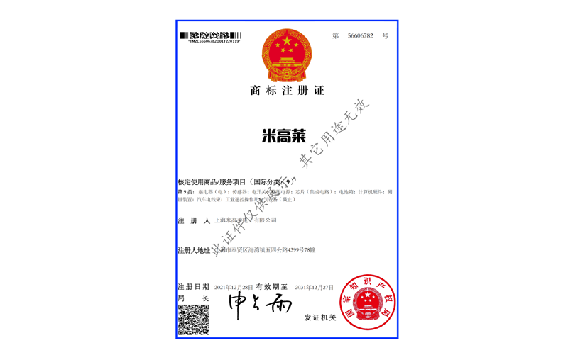 Trademark Registration Certificate